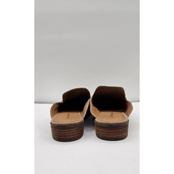 Lucky Brand Cristley Snakeskin Leather Mules Taupe Beige Loafers 9.5M - Picture 6 of 11